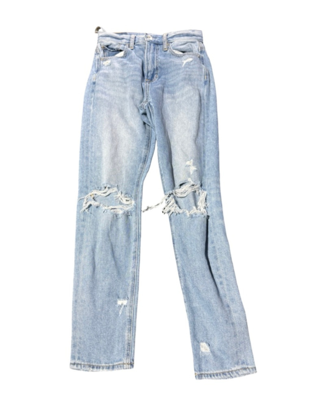 Women's American Eagle Light Blue Distressed Straight Leg Jeans #920